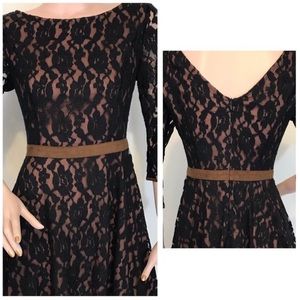 C.Luce Lace Black & Brown Dress